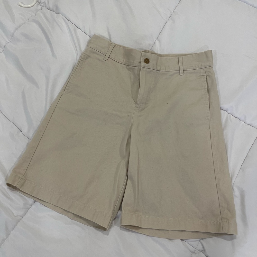 Bella Bliss Tan Chino Shorts with Flat Front Design